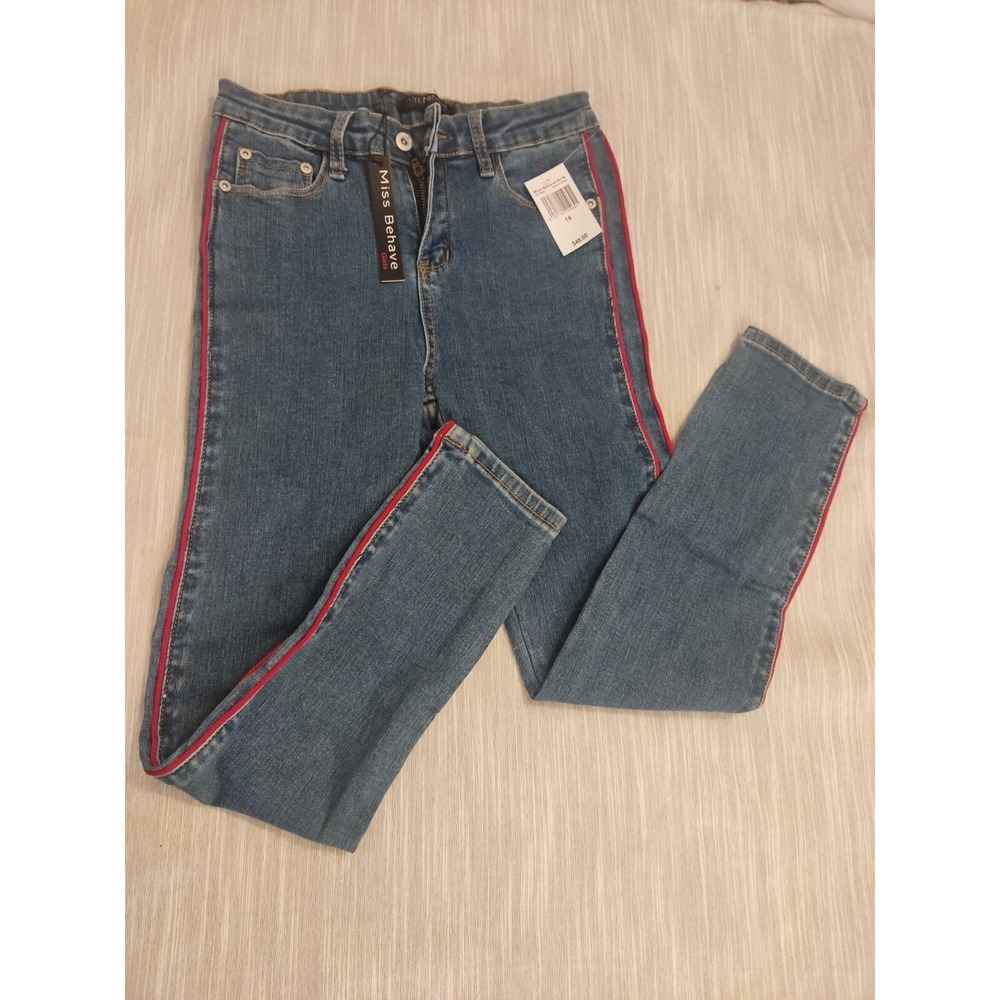 MISS‎ BEHAVE Girls Buttin Up Fly Jeans Size 14, $48 New